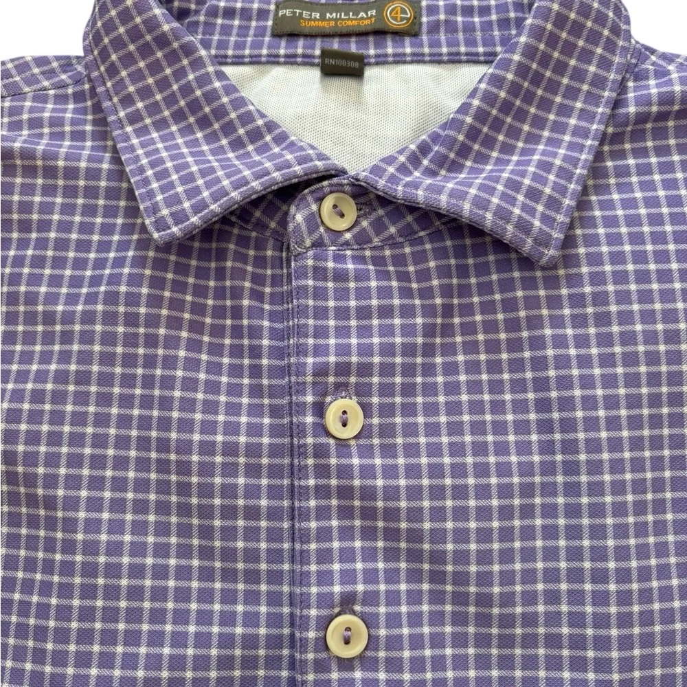 Peter Millar NORTHWOOD CLUB Embroidered Geometric SUMMER COMFORT L Golf Polo
